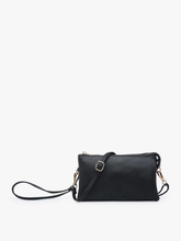 Load image into Gallery viewer, M013 Riley Monogrammable 3 Compartment Crossbody/Wristlet: Black