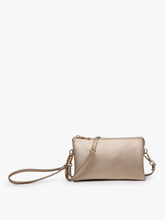 Load image into Gallery viewer, M013 Riley Monogrammable 3 Compartment Crossbody/Wristlet: Black