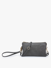 Load image into Gallery viewer, M013 Riley Monogrammable 3 Compartment Crossbody/Wristlet: Fog Grey