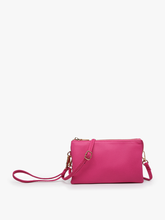 Load image into Gallery viewer, M013 Riley Monogrammable 3 Compartment Crossbody/Wristlet: Black