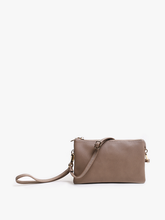 Load image into Gallery viewer, M013 Riley Monogrammable 3 Compartment Crossbody/Wristlet: Black