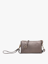Load image into Gallery viewer, M013 Riley Monogrammable 3 Compartment Crossbody/Wristlet: Fog Grey