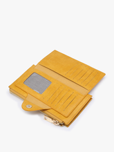 Load image into Gallery viewer, WL0004RF Kyla RFID Wallet w/ Snap Closure: Leopard-Mustard