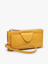 Load image into Gallery viewer, WL0004RF Kyla RFID Wallet w/ Snap Closure: Leopard-Mustard