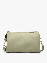 Load image into Gallery viewer, M013 Riley Monogrammable 3 Compartment Crossbody/Wristlet: Fog Grey