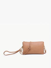 Load image into Gallery viewer, M013 Riley Monogrammable 3 Compartment Crossbody/Wristlet: Fog Grey