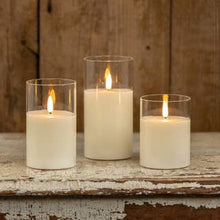 Load image into Gallery viewer, 6&quot; GLASS 3D FLAME CANDLE
