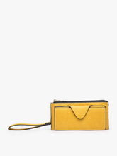Load image into Gallery viewer, WL0004RF Kyla RFID Wallet w/ Snap Closure: Leopard-Mustard
