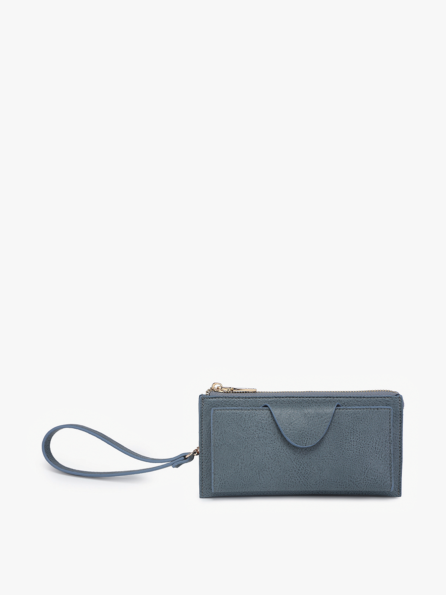 WL0004RF Kyla RFID Wallet w/ Snap Closure: Denim Blue