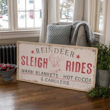 Load image into Gallery viewer, REINDEER SLEIGH RIDES SIGN
