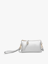 Load image into Gallery viewer, M013 Riley Monogrammable 3 Compartment Crossbody/Wristlet: Fog Grey
