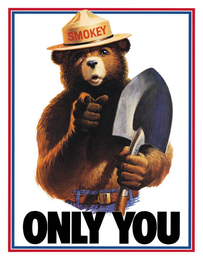 SMOKEY BEAR - ONLY YOU Tin Sign