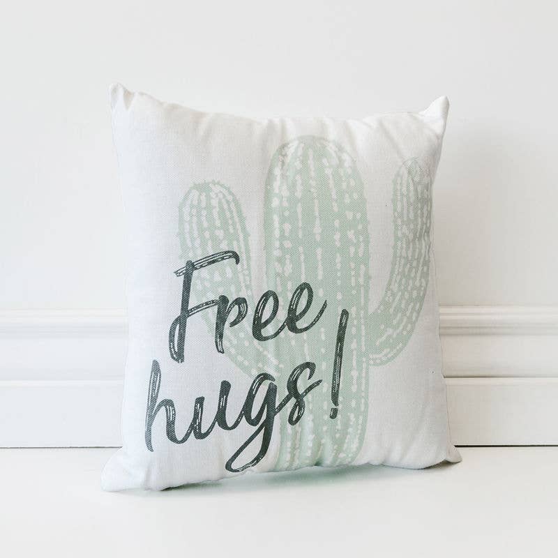 Free Hugs Cactus Pillow
