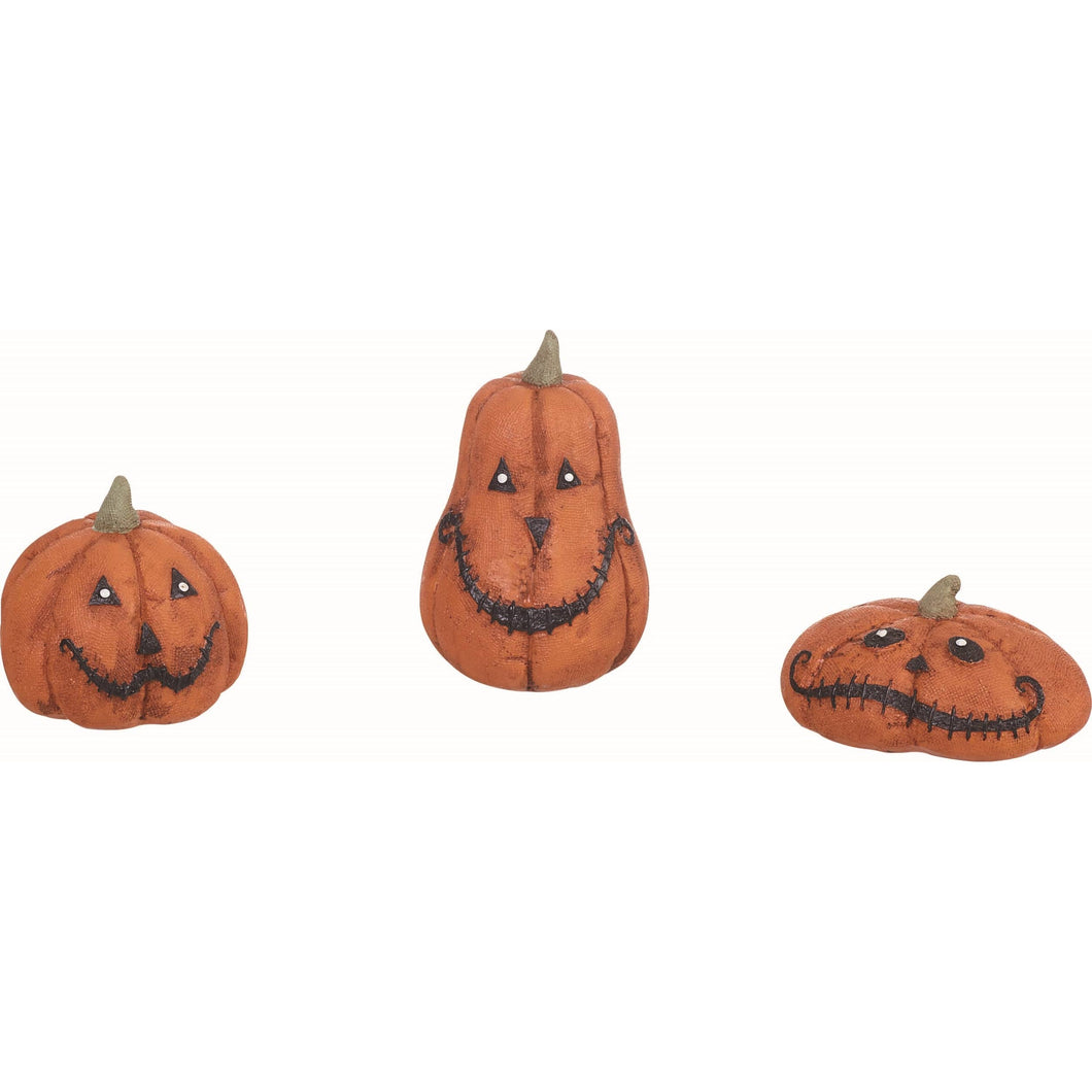 Resin Orange Stitch Pumpkin Figurines