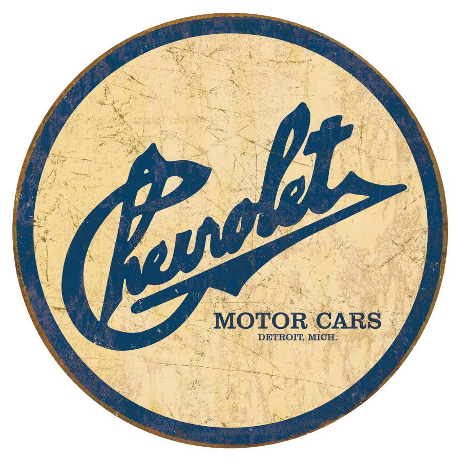 ROUND - Chevy Historic Logo Tin Sign