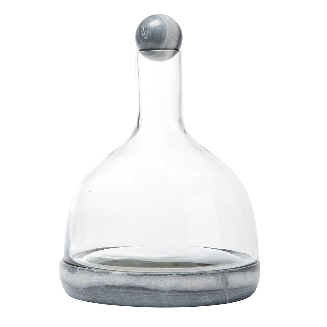 Marble and Glass Wine Carafe Grey