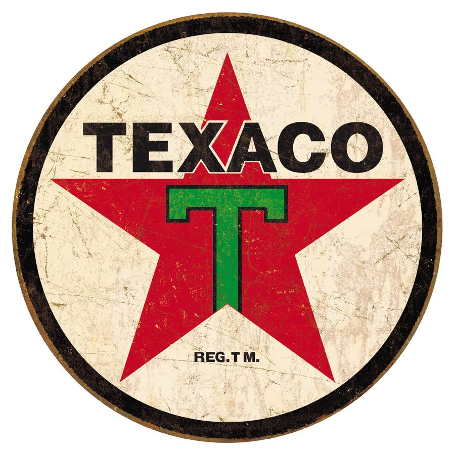 ROUND - Texaco '36 ROUND Tin Sign
