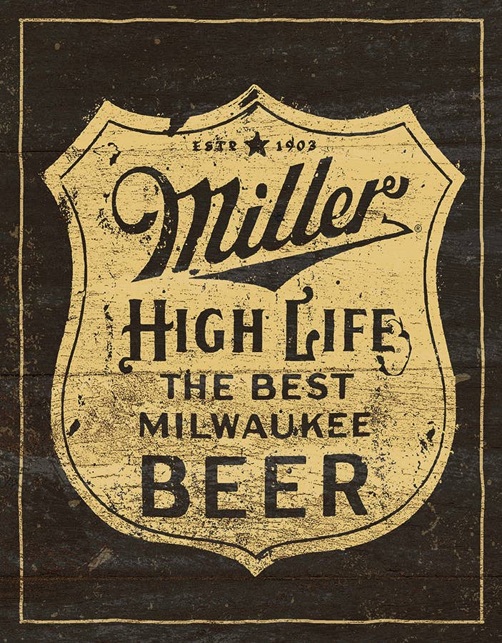 Miller - Vintage Shield Tin Sign